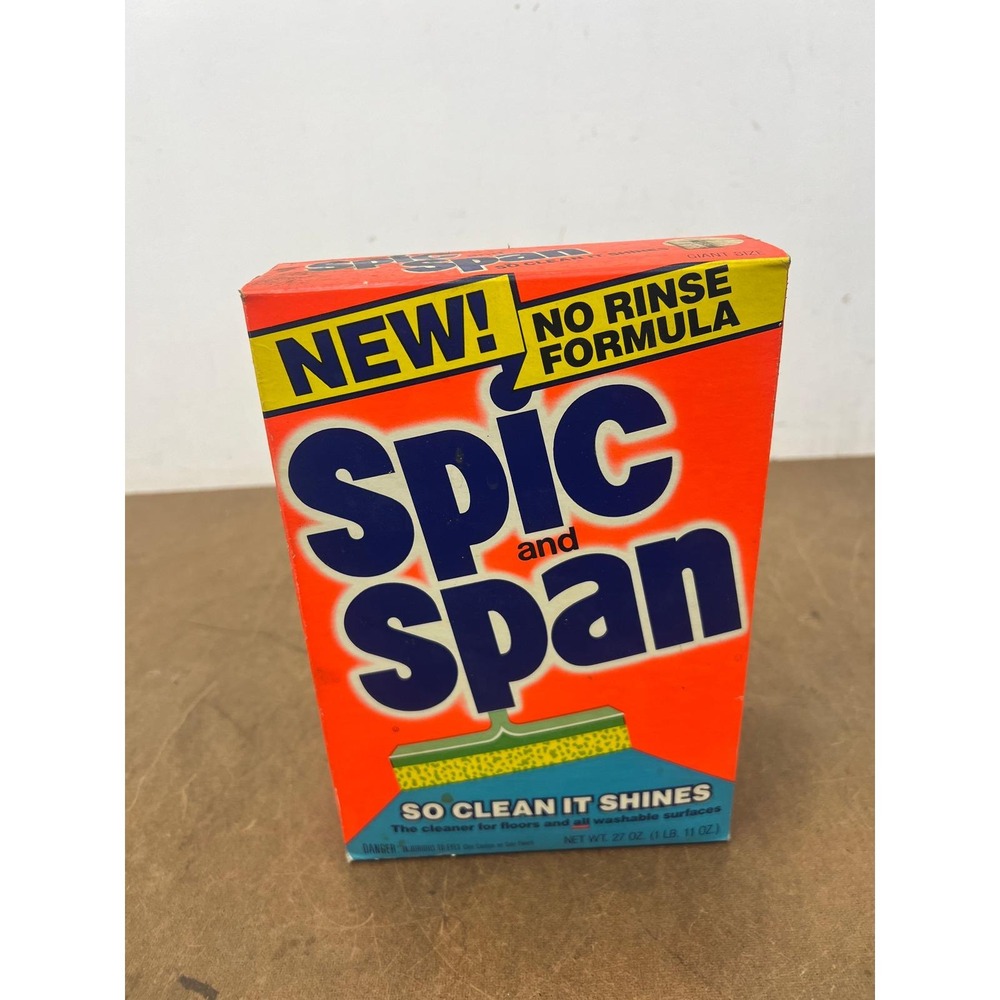 Vintage Spic & Span Cleaner Original Box Giant Size 27oz Retro Advertising Prop